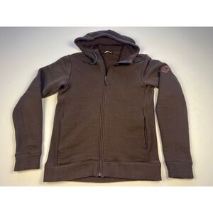 The North Face Mens Small Brown Textured Full Zip Heavy Thin Hoodie